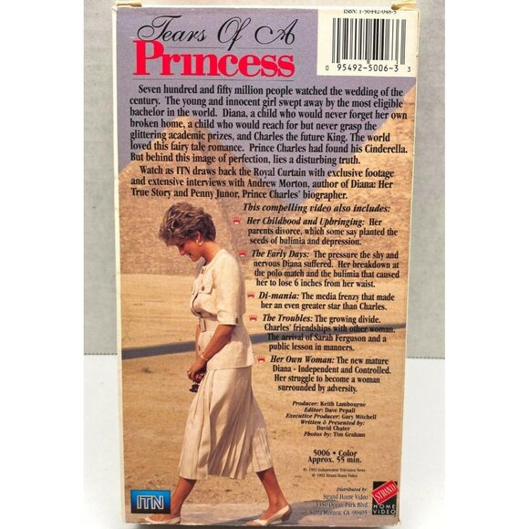 Tears of a Princess Diana of Wales VHS Movie 1992 Princess Di - Picture 2 of 7